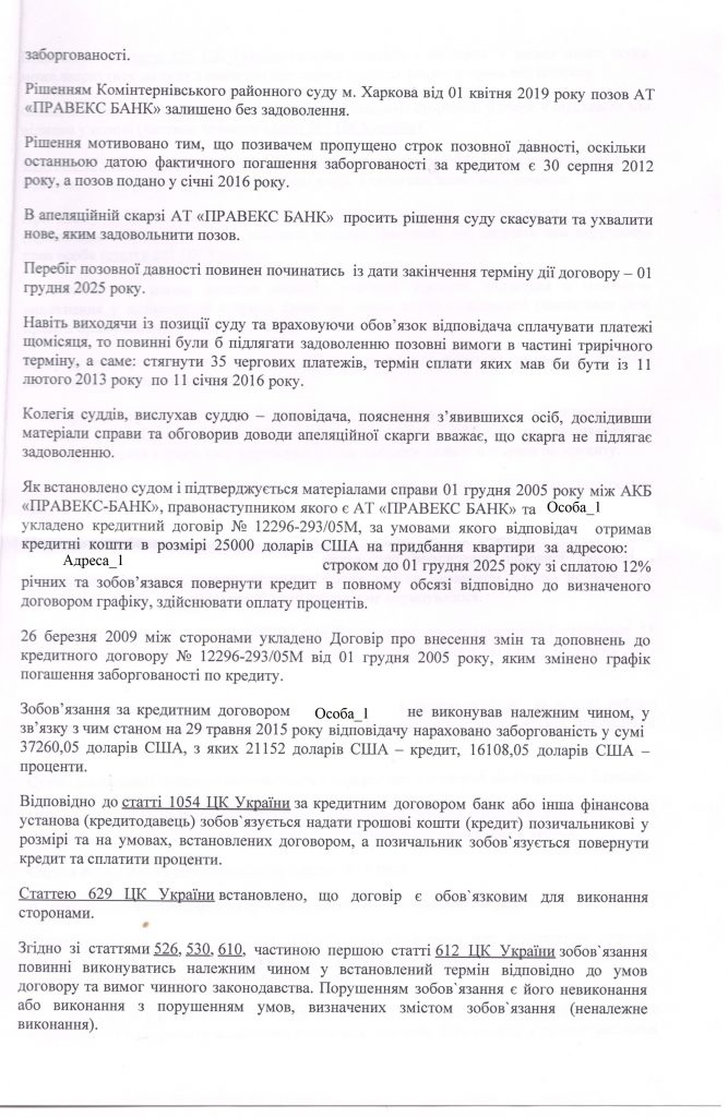 Выиграно дело против Правекс Банка о взыскании задолженности с Заёмщика, которое устояло в суде апелляционной инстанции